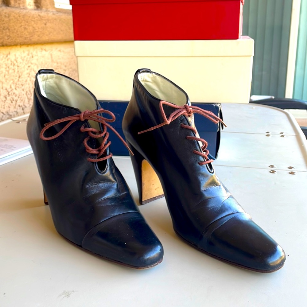 Leather Booties by Fausto Santini 4” heel